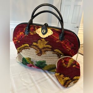 Rare Vintage 1960's Koret Carry On Carpet Bag